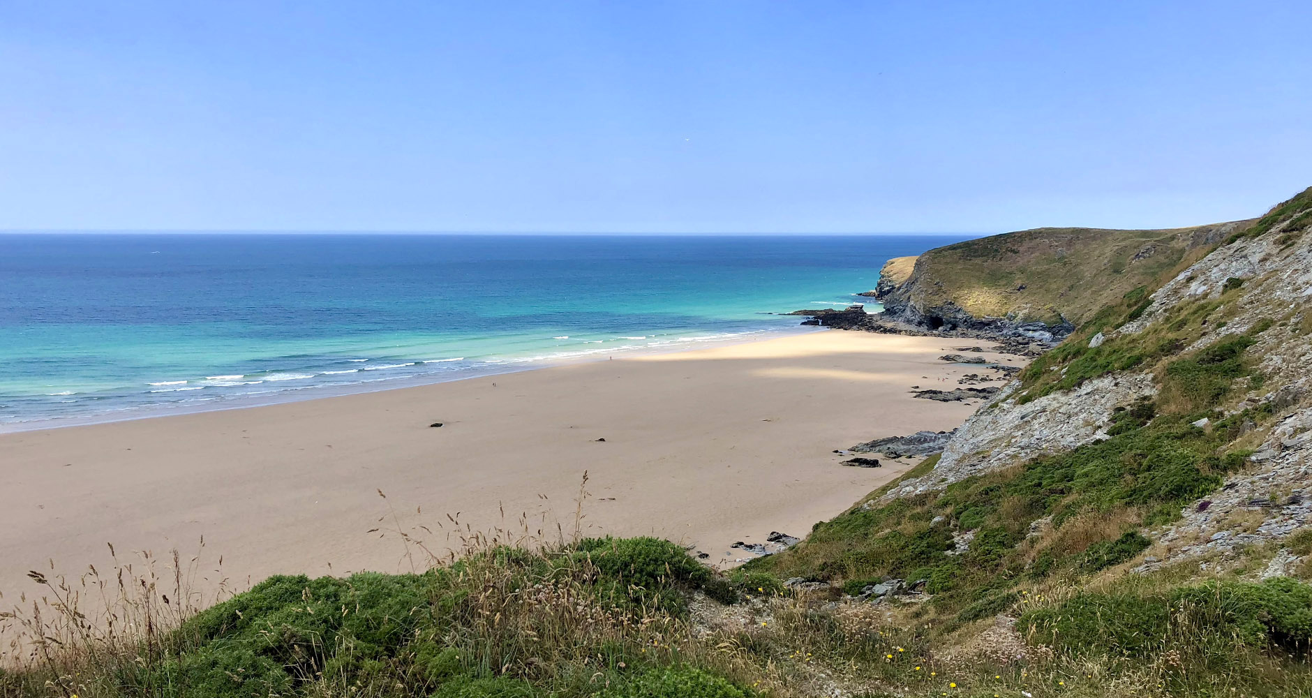 The magnificent beach at Watergate Bay