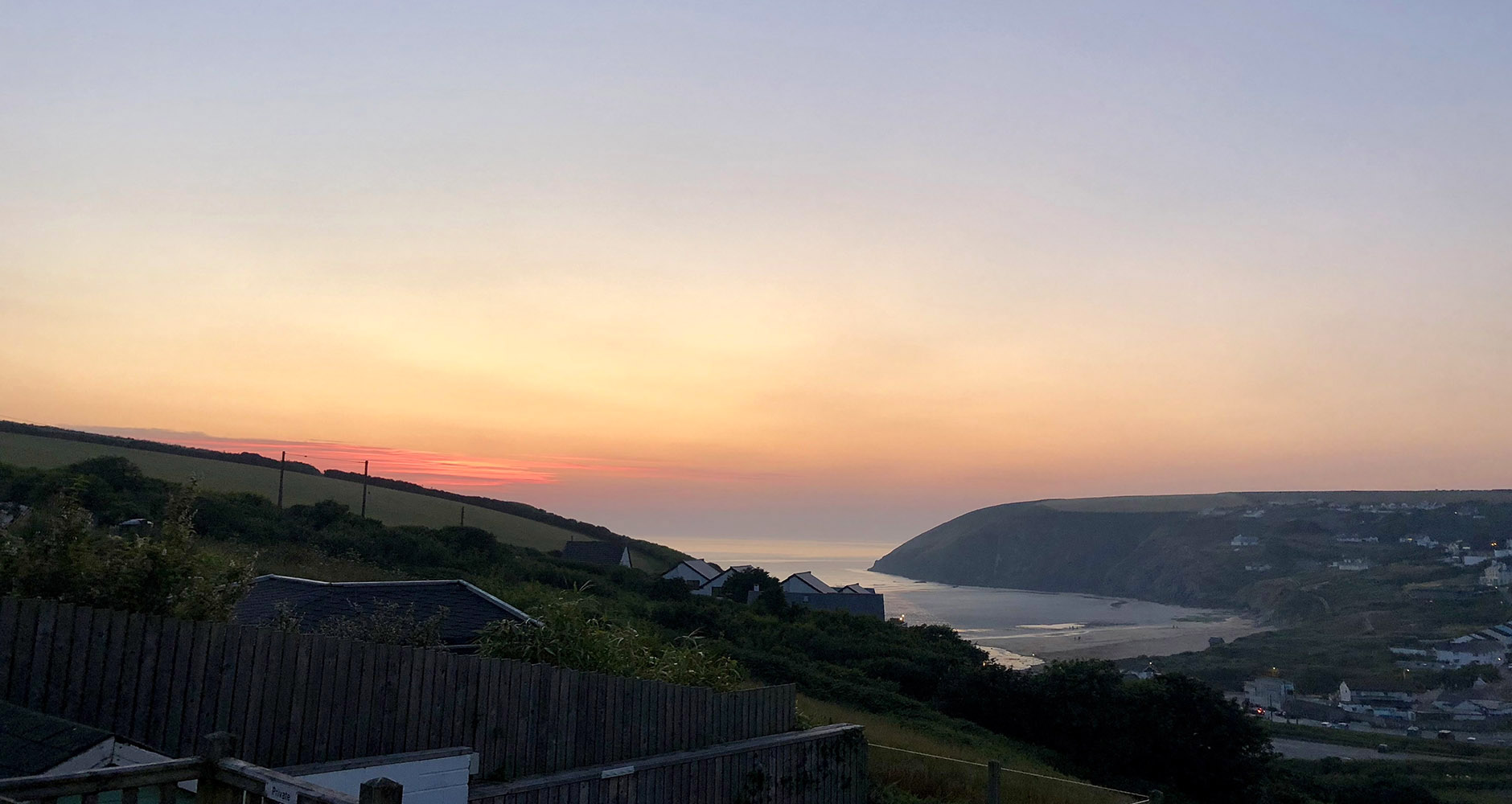 Sunset in Magwan Porth, Cornwall