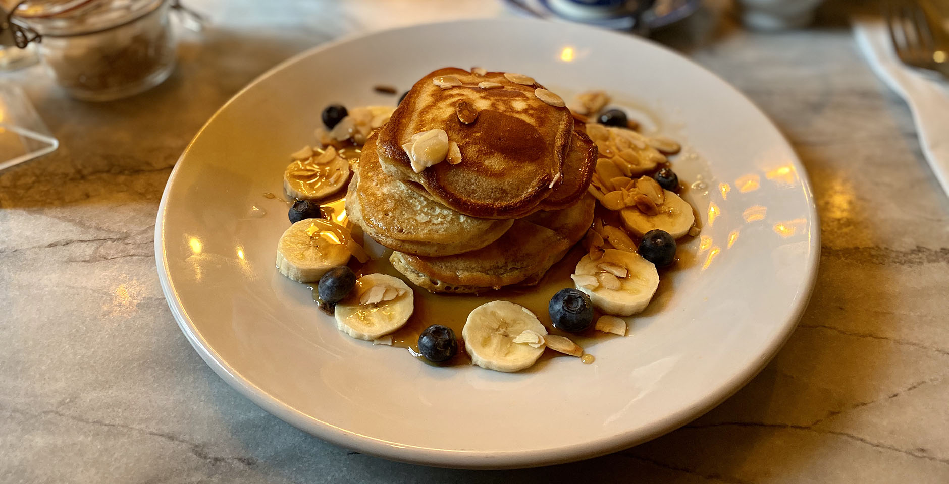 Fluffy pancakes at The Forest, Galtres Lodge in York